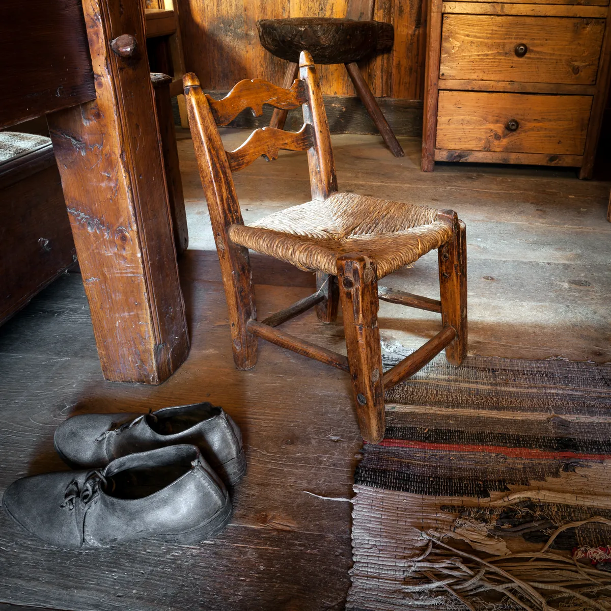 cluttered attic old furniture